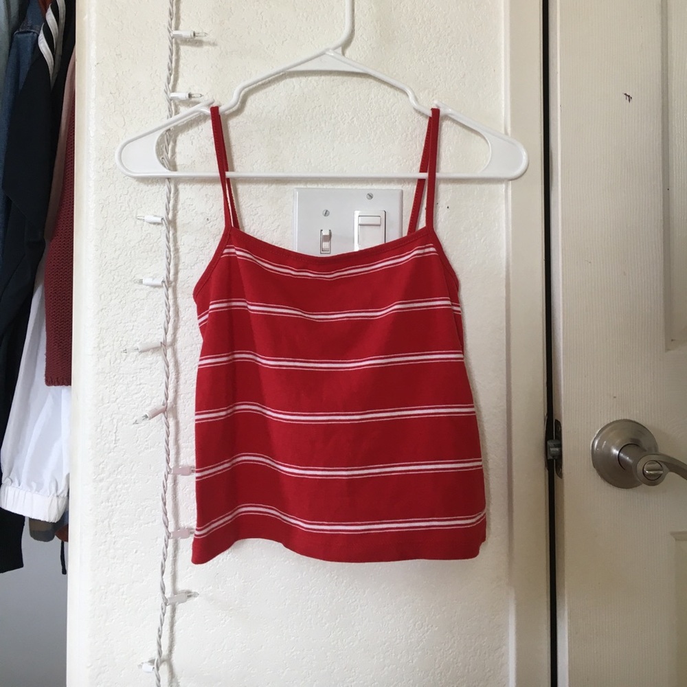Brandy Melville red&white striped crop top